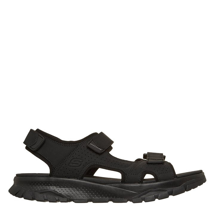 Skechers Men's Black Flat Sandals in Size 9, Sports Direct