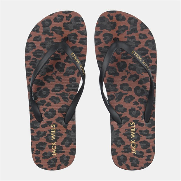 Dark Leopard - Jack Wills - Womens JW Flop Flip Flops
