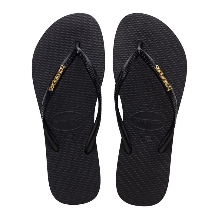 Havaianas Women's Black Slim Flip Flops in Size 6-7(39/40), Sports Direct