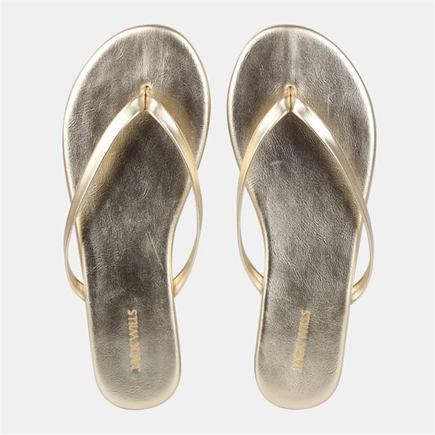Gold - Jack Wills - Jack Wills Flip Flops Womens