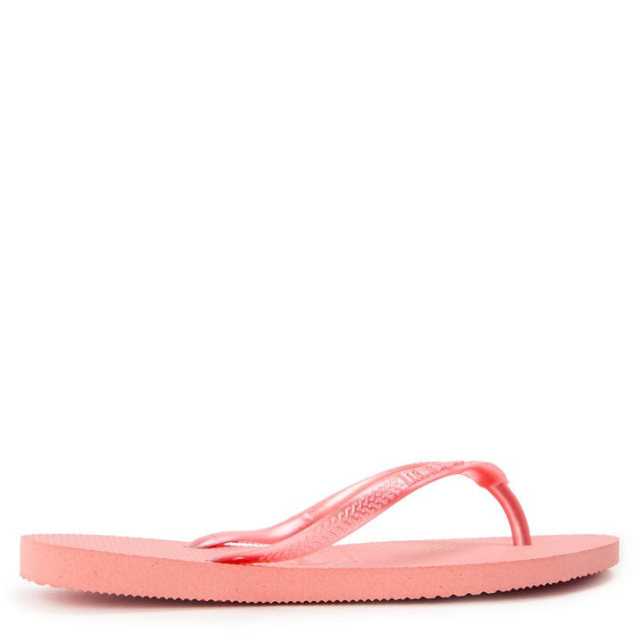 Havaianas Women's Pink Hav. Slim Bronze Flip Flops in Size 1.5, Sports Direct