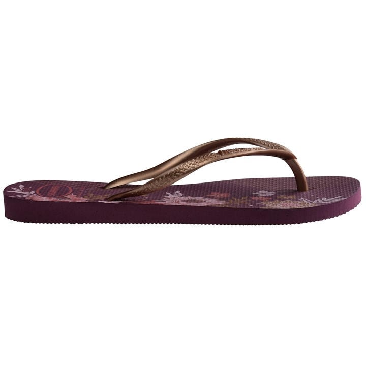 Havaianas Women's Purple Slim Print Flip Flops in Size 1.5, Sports Direct
