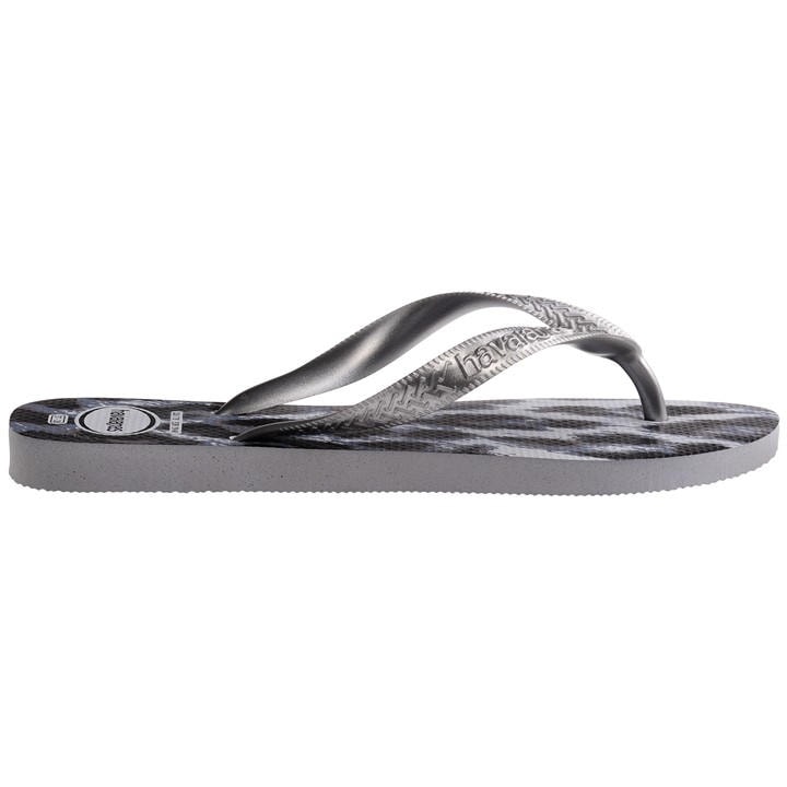 Havaianas Women's Grey Top Animals Silver Flip Flops in Size 8, Sports Direct