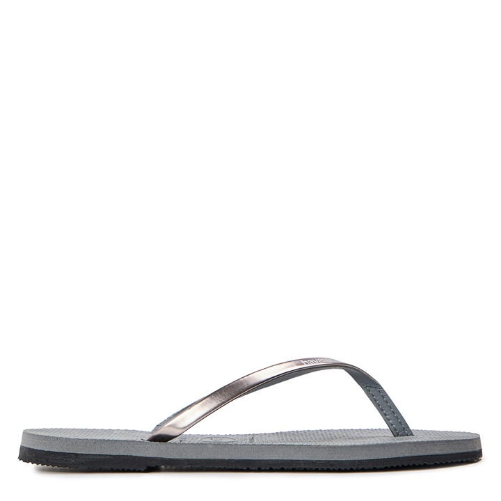 Havaianas Women's Grey Hav. You Metallic Steel Flip Flops in Size 1.5, Sports Direct