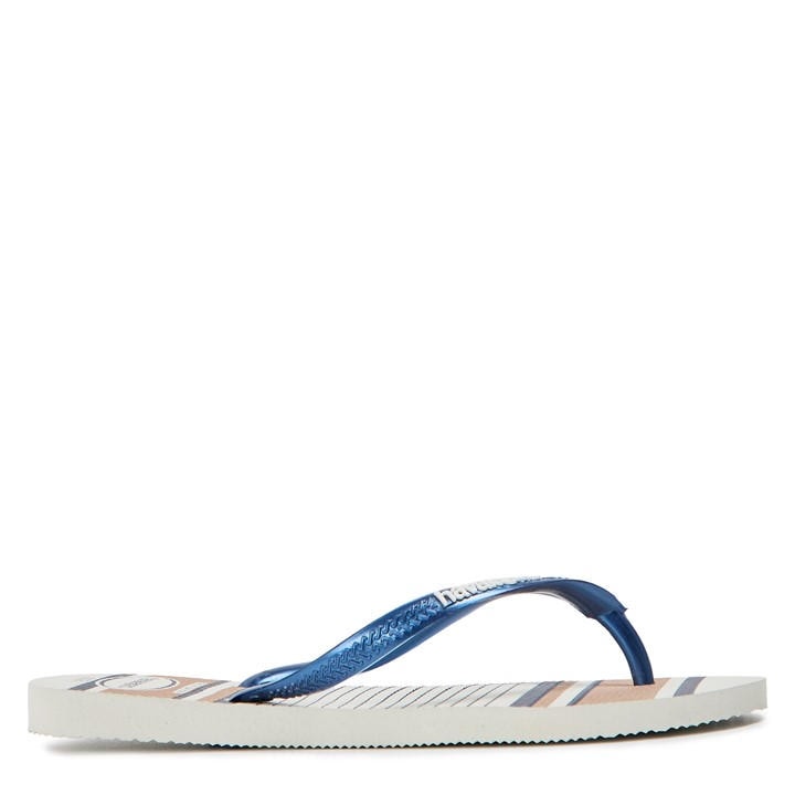 Havaianas Women's White Slim Print Flip Flops in Size 1.5, Sports Direct
