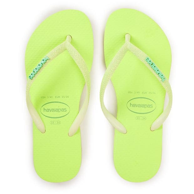 Lime Green - Havaianas - Women's Glitter Flip Flops