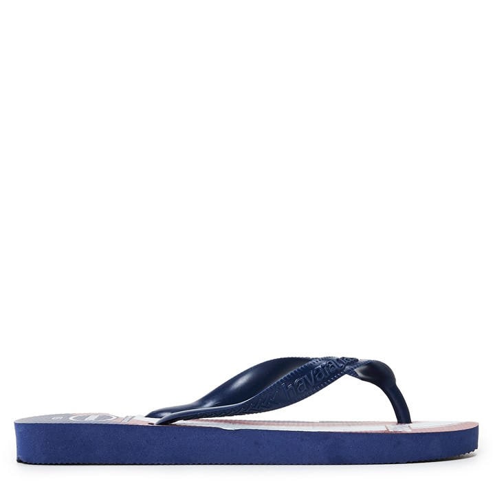 Havaianas Women's Blue Top Marvel Logomania Navy Flip Flops in Size 3.5, Sports Direct