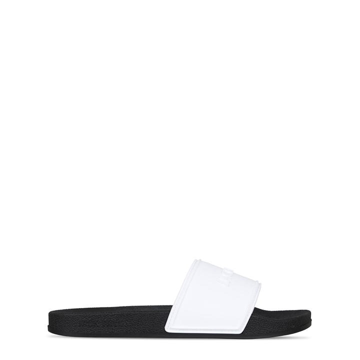Jack Wills Boys White Logo Sliders  in Size 5, Sports Direct