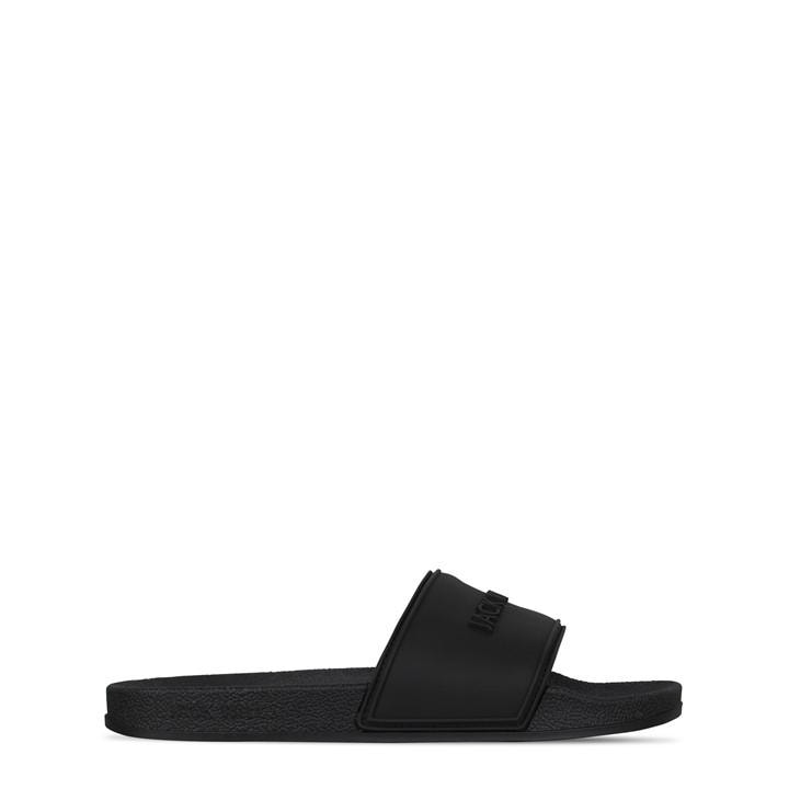 Jack Wills Boys Black Logo Sliders  in Size 5, Sports Direct