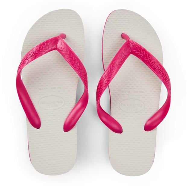 White/Pink - Havaianas - Hav. Tradicional Black 35/36 Flip Flops Unisex Kids