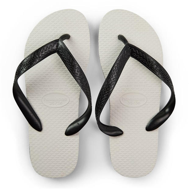 Black/White - Havaianas - Hav. Tradicional Black 35/36 Flip Flops Unisex Kids