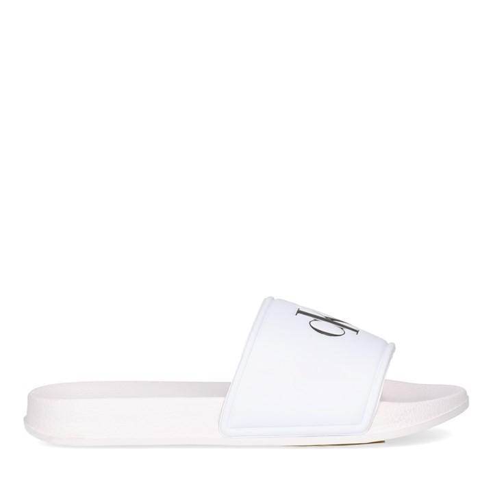 Calvin Klein Jeans Boys White Kids' Pool Sliders in Size C12.5, Sports Direct