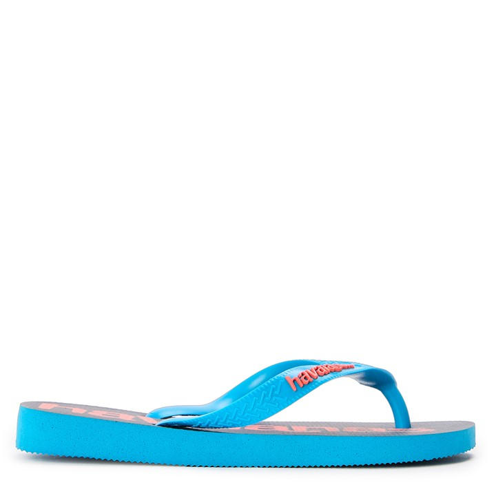 Havaianas Women's Blue Top Logomania Turquoise Flip Flops in Size 3.5, Sports Direct
