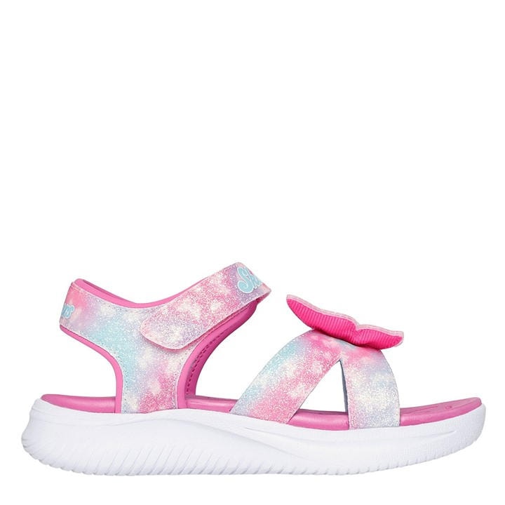 Skechers Girls Pink Kids' Flat Sandals in Size C10, Sports Direct