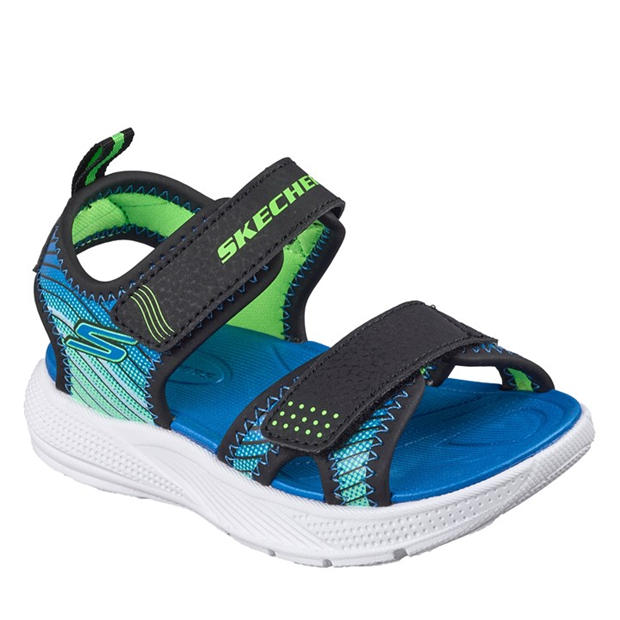 Black/Lime - Skechers - Kids' Flat Sandals