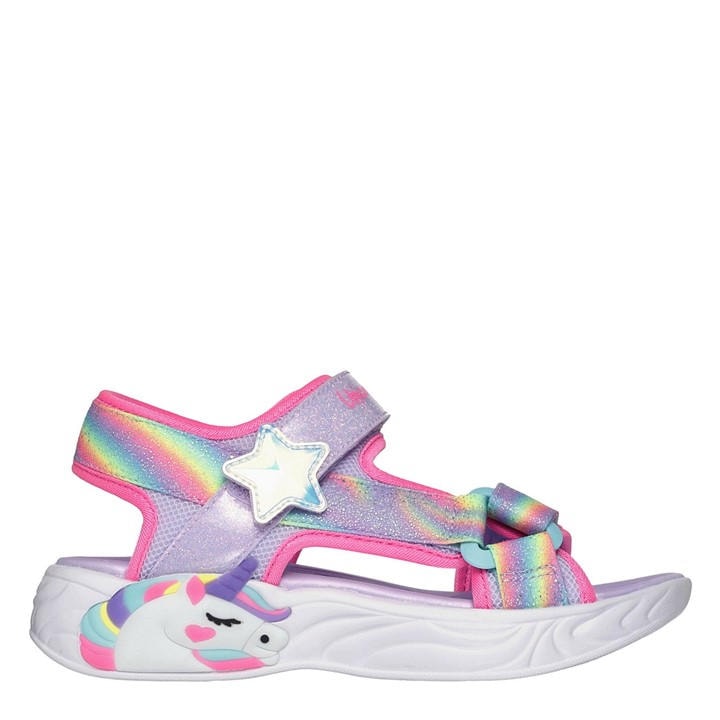 Skechers Girls Purple Lighted Unicorn Dreams Sandal Flat Sandals in Size C12, Sports Direct