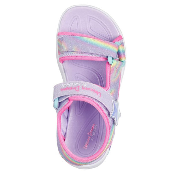 Lavender - Skechers - Skechers Lighted Unicorn Dreams Sandal Flat Sandals Girls