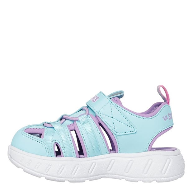 Turq/Lavender - Skechers - Close Toe Sandal W Bungee & Strap Flat Sandals Girls