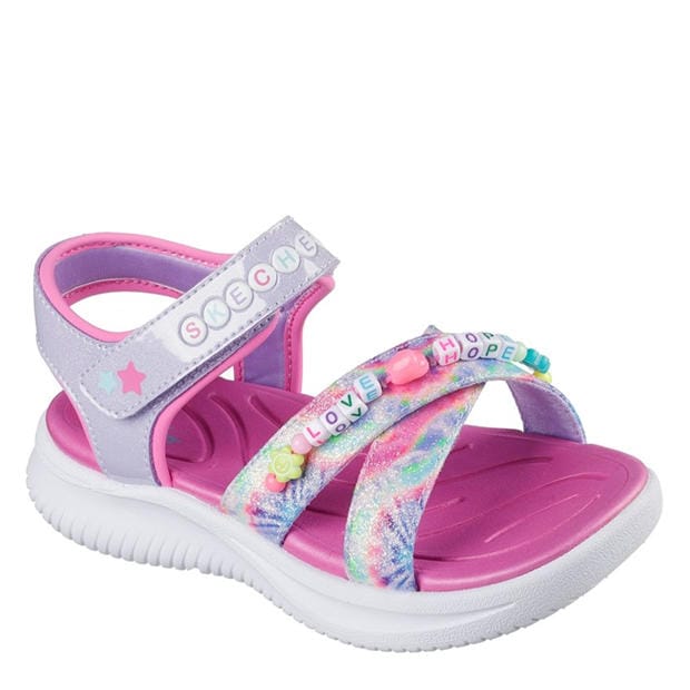 Lavender/Multi - Skechers - Friendship Bracelet Theme Sandal Flat Sandals Girls