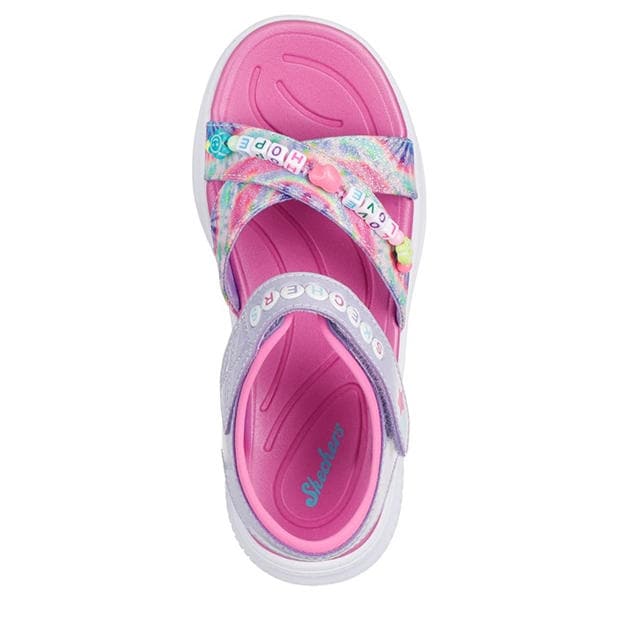 Lavender/Multi - Skechers - Friendship Bracelet Theme Sandal Flat Sandals Girls