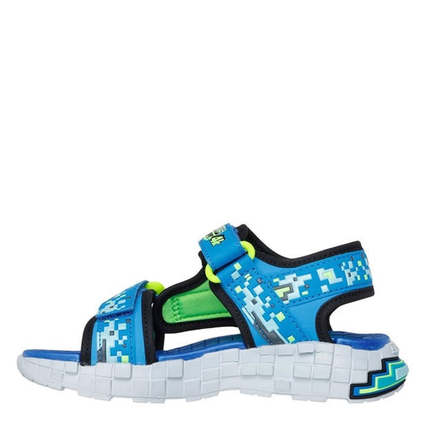 Blue/Lime - Skechers - Mega-Splash 4k Flat Sandals Boys