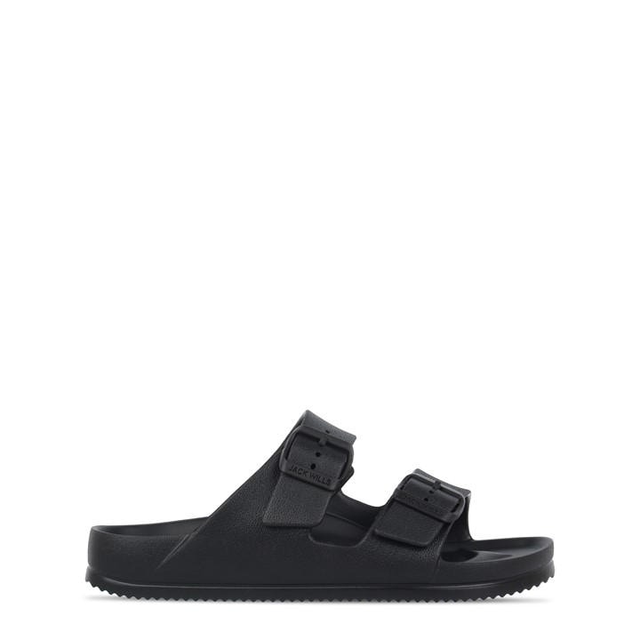 Jack Wills Women's Black Two Strap Sandals in Size 8, Sports Direct