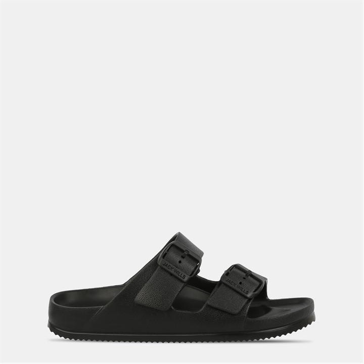 Jack Wills Women's Black Two Strap Sandals in Size 4, Sports Direct