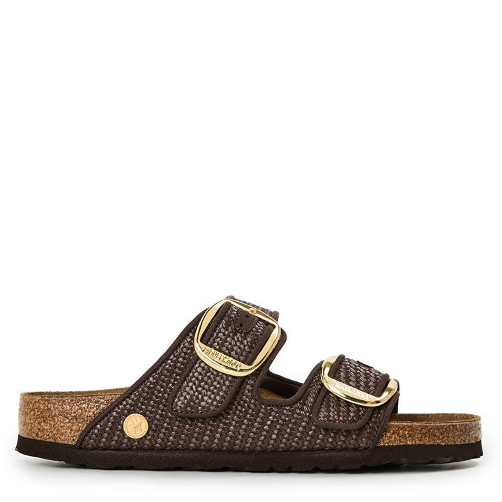 Birkenstock Women's Brown Arizona Big Buckle Textile Flat Sandals in Size 5.5, Sports Direct