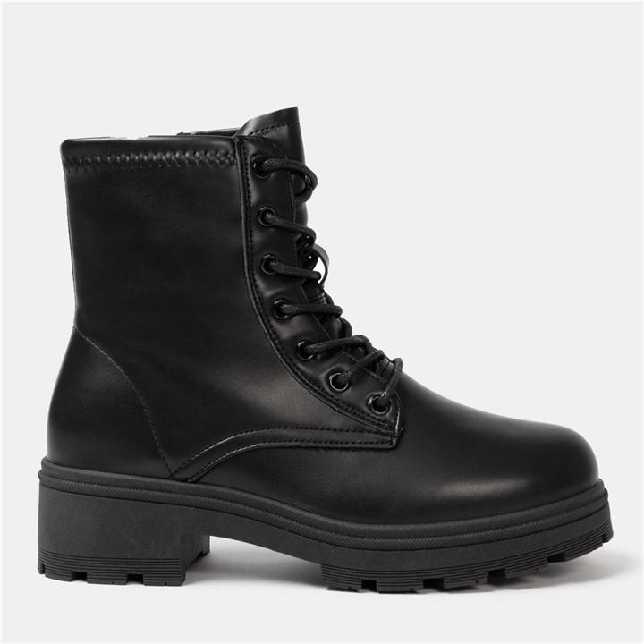 I Saw It First Women's Black Biker Ankle Boots in Size 7, Sports Direct