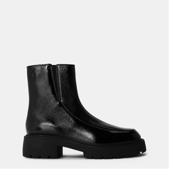 Calvin Klein Women's Black Chunky Ankle Biker Boots in Size 6, Sports Direct