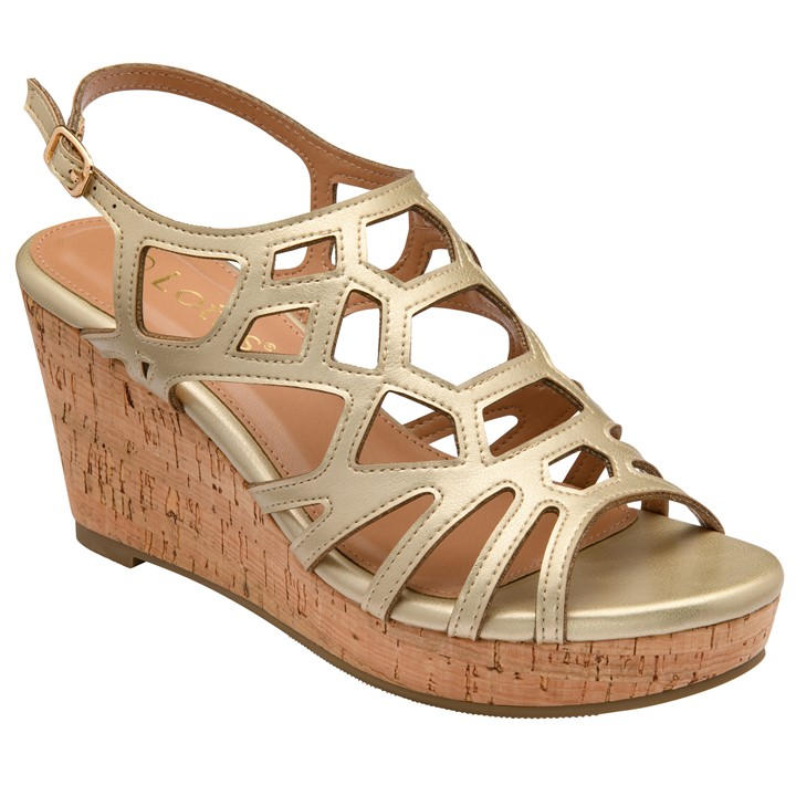 Lotus Shoes Women's Gold Rhi Wedge in Size 5, Sports Direct