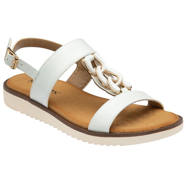 Lotus Shoes Women's White Joana Flat Sandal in Size 4, Sports Direct