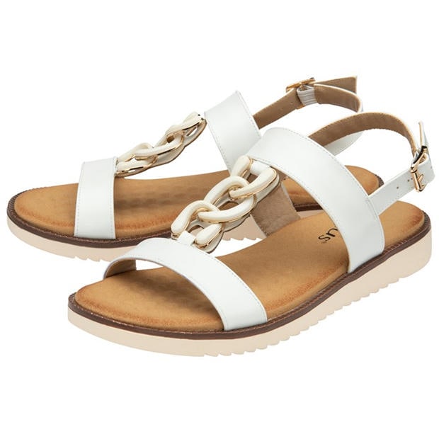 White - Lotus Shoes - Women's Joana Flat Sandal
