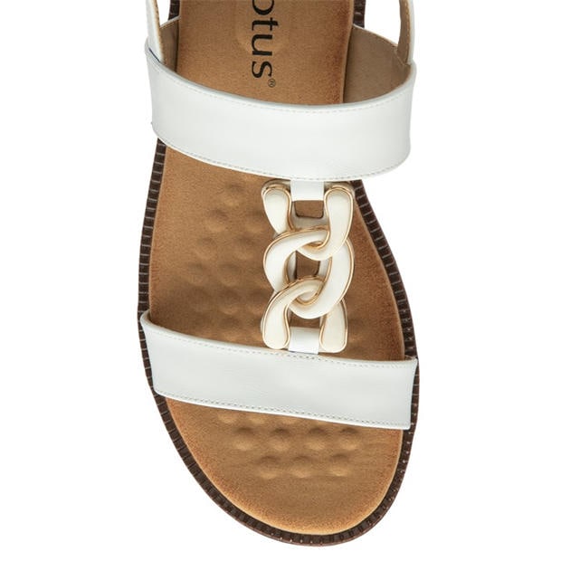 White - Lotus Shoes - Women's Joana Flat Sandal