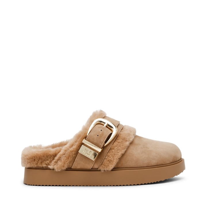 Steve Madden Women's Beige Madden Cozy Up Mule in Size 8, Sports Direct