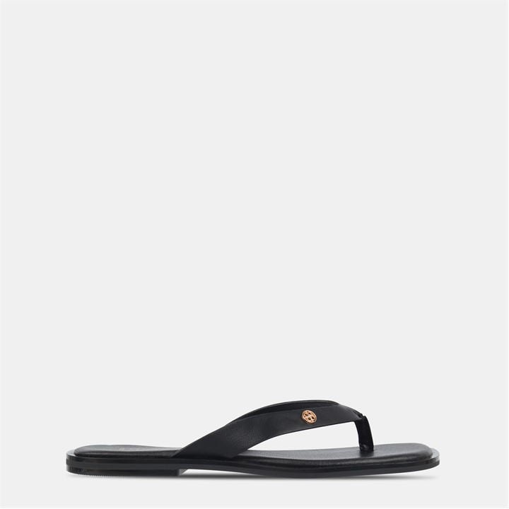 Miso Women's Black Toepost Flat Sandals in Size 7, Sports Direct