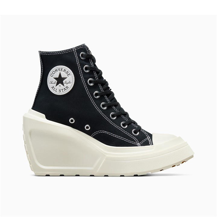 Converse Women's Black Chuck 70 De Luxe Wedge Heeled Sandals in Size 6.5, Sports Direct