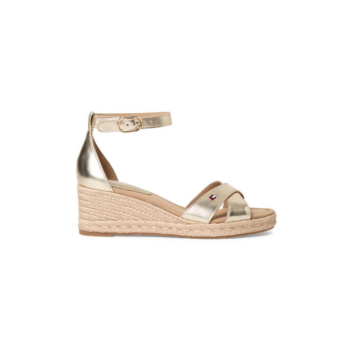 Tommy Hilfiger Women's Gold Wedge Sandals in Size 4, Sports Direct
