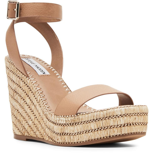 Tan Leather - Steve Madden - Women's Wedge Heel Sandals