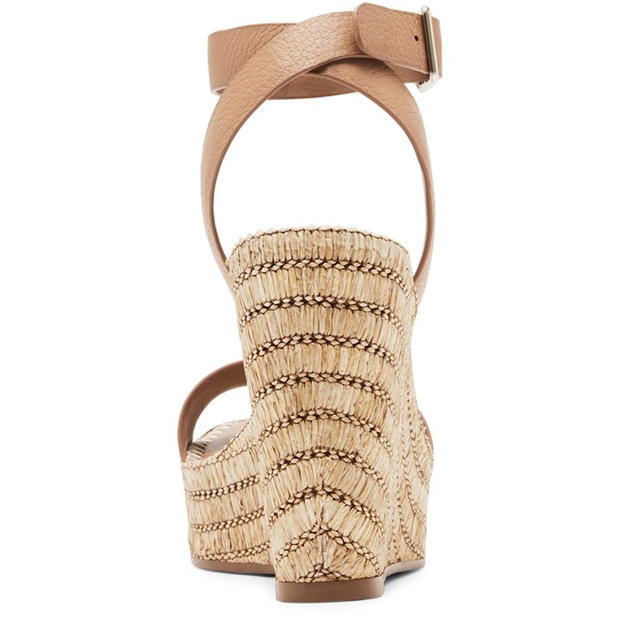 Tan Leather - Steve Madden - Women's Wedge Heel Sandals