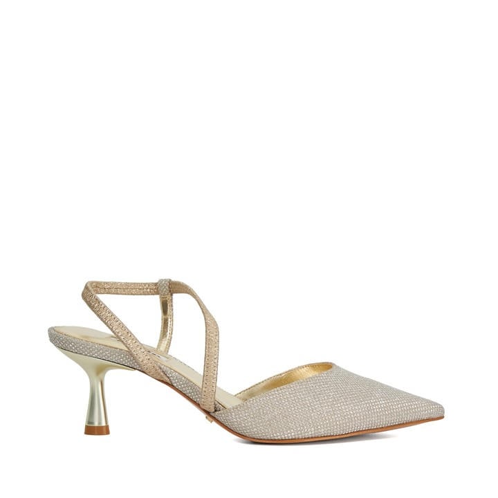 Dune London Women's Gold Citrus Stiletto Heeled Mules in Size 7, Sports Direct