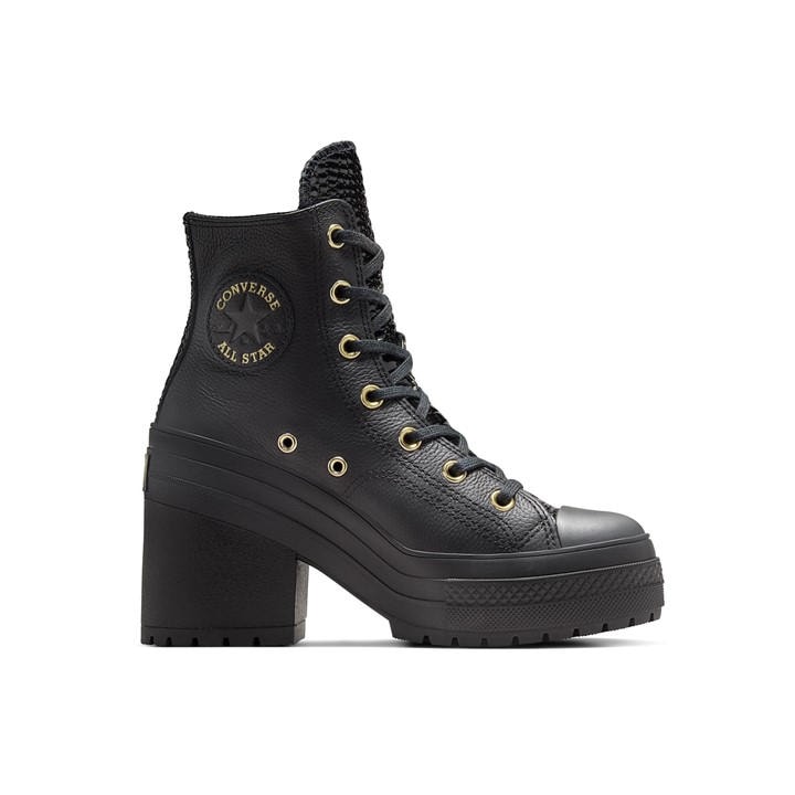 Converse  Black  Chuck 70 De Luxe Heel Platform Ankle Heeled Boots in Size 7, Sports Direct