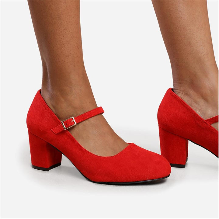 Wheres That From Women's Red Wheres Block Heel Mary Jane Pumps in Size 4, Sports Direct