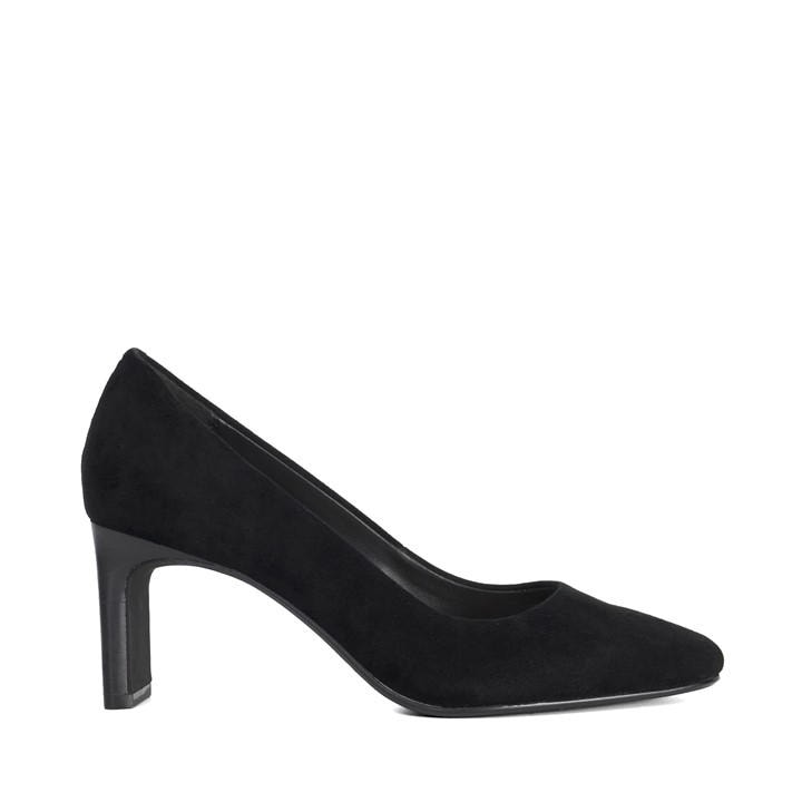 Dune London Women's Black Suede Block Heel Court Shoes in Size 4, Sports Direct