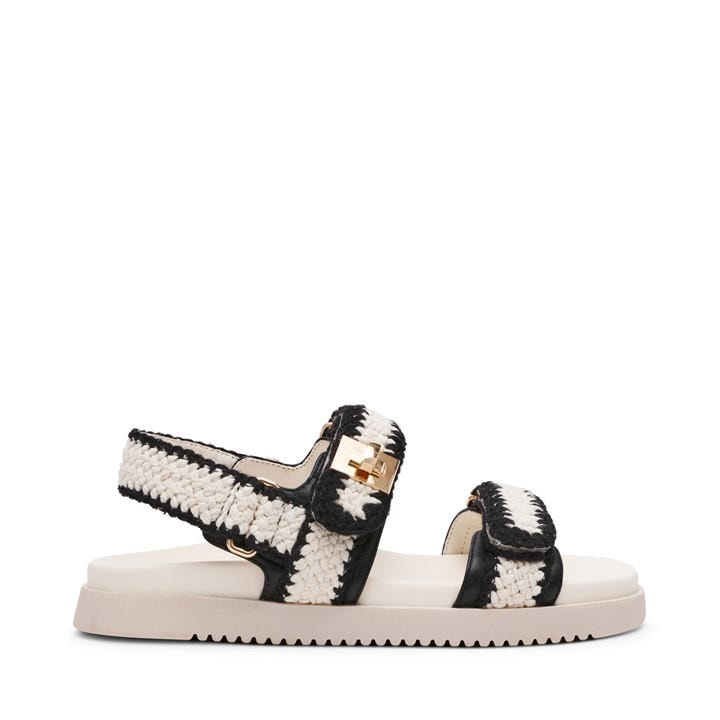 Steve Madden Women's Black Flat Sandal in Size 4, Sports Direct