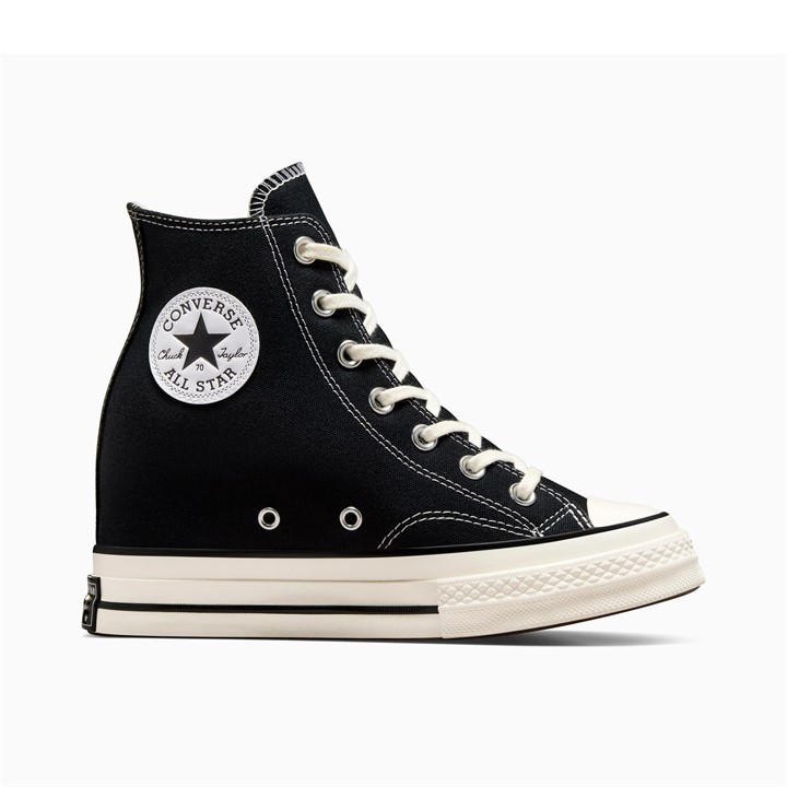 Converse Women's Black Chuck 70 Wedge Heeled Sandals in Size 7.5, Sports Direct