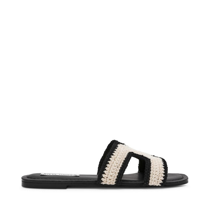 Steve Madden Women's Black Flat Sandals in Size 4, Sports Direct
