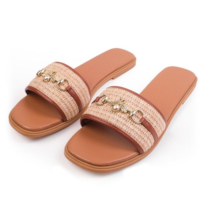 Wheres That From Women's Brown Where's Harmony Flat Sandals in Size 3, Sports Direct