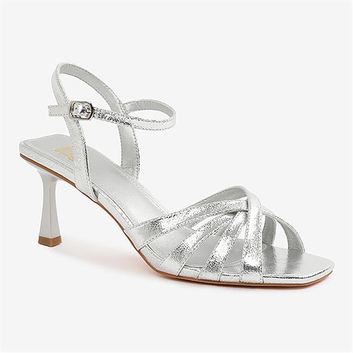 Wheres That From Women's Silver Block Heel Court Shoes in Size 4, Sports Direct