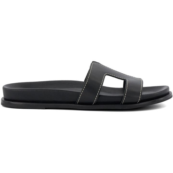 Dune London Women's Black Loupa Flat Sandal in Size 6, Sports Direct